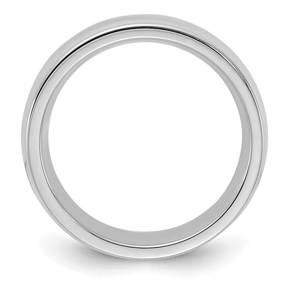 Sterling Silver Rhodium-plated 6mm Comfort Fit Milgrain Size 10 Band