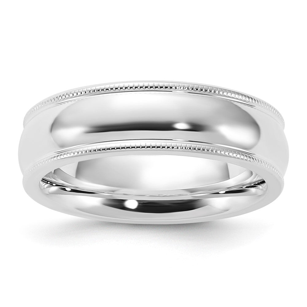 Solid;Casted;Polished;Engravable;Sterling silver;Comfort fit;Milgrain;Half Round
