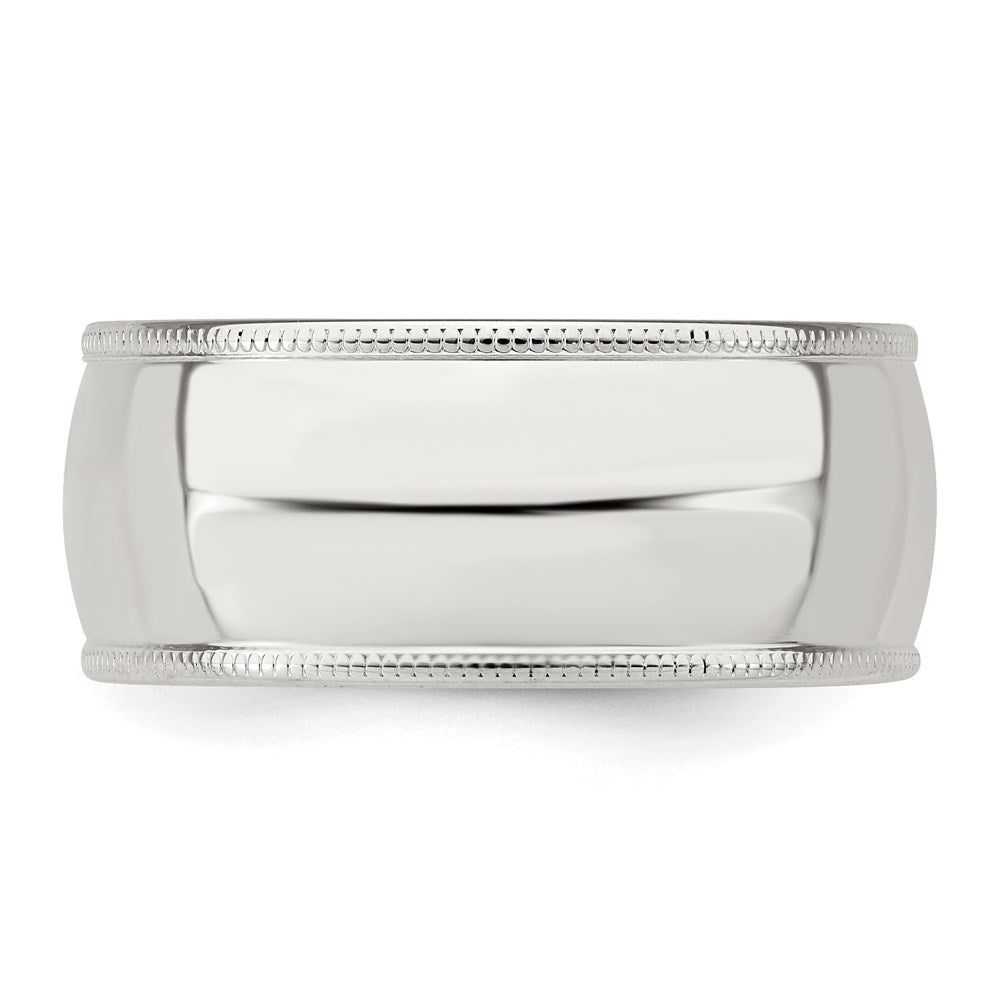 Sterling Silver 9mm Comfort Fit Half Round Milgrain Size 6 Band
