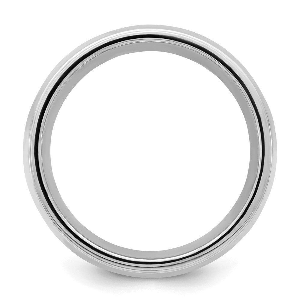 Sterling Silver Rhodium-plated 9mm Comfort Fit Milgrain Size 8 Band