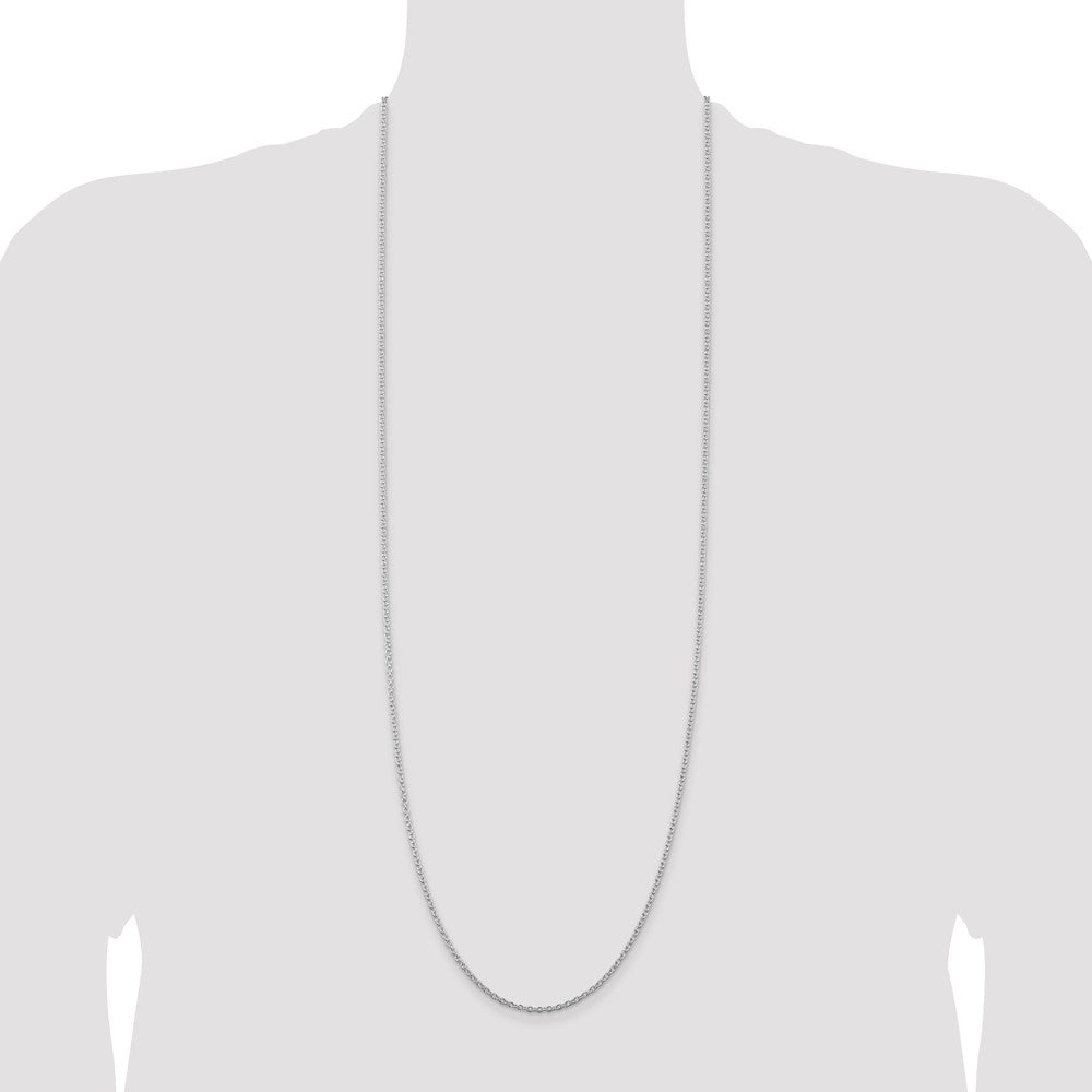 Sterling Silver Rhodium-plated 2.25mm Cable Chain