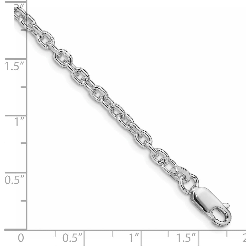 Sterling Silver Rhodium-plated 3.5mm Cable Chain