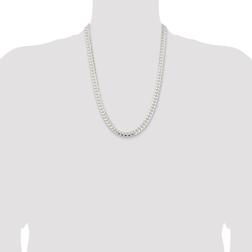 Sterling Silver 9mm Polished Domed Curb Chain
