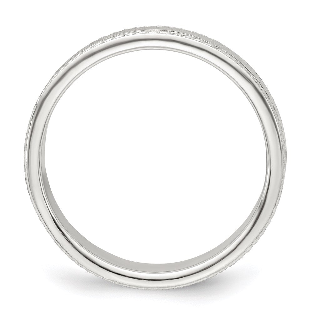 Sterling Silver 4mm Flat with Rope Edge Size 11 Band