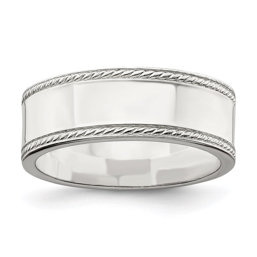 Solid;Casted;Polished;Engravable;Sterling silver;Milgrain;Flat