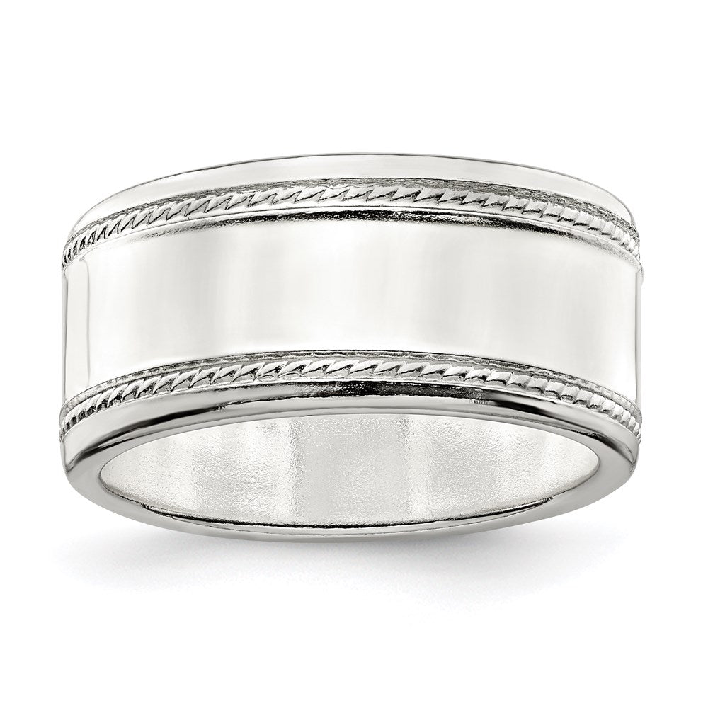 Solid;Casted;Polished;Engravable;Sterling silver;Milgrain;Flat