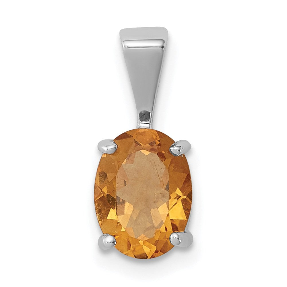 Polished;Open back;Genuine;Sterling silver;Citrine;Prong set;Fits up to 2mm
