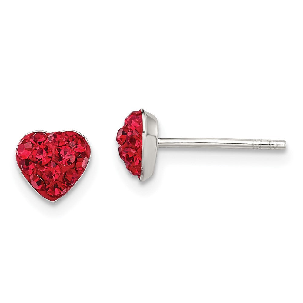 Polished;Post;Sterling silver;Red;Preciosa crystal