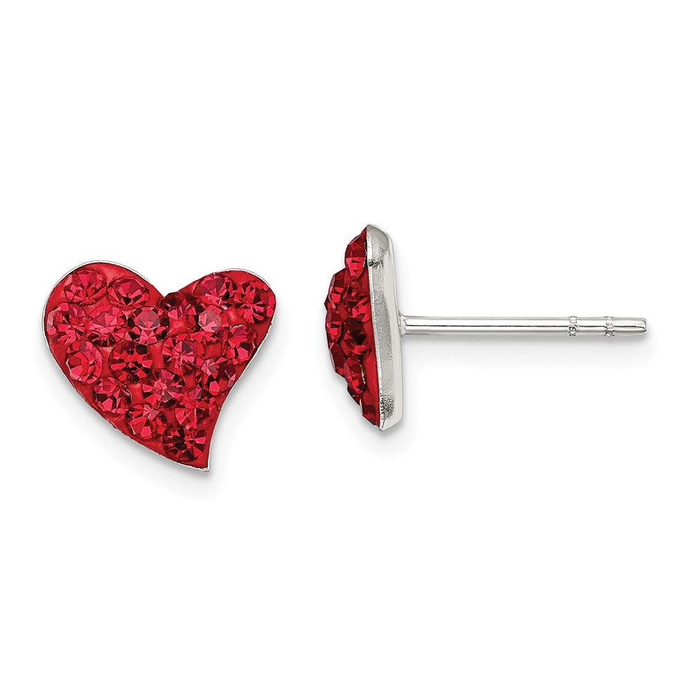 Polished;Post;Sterling silver;Red;Preciosa crystal