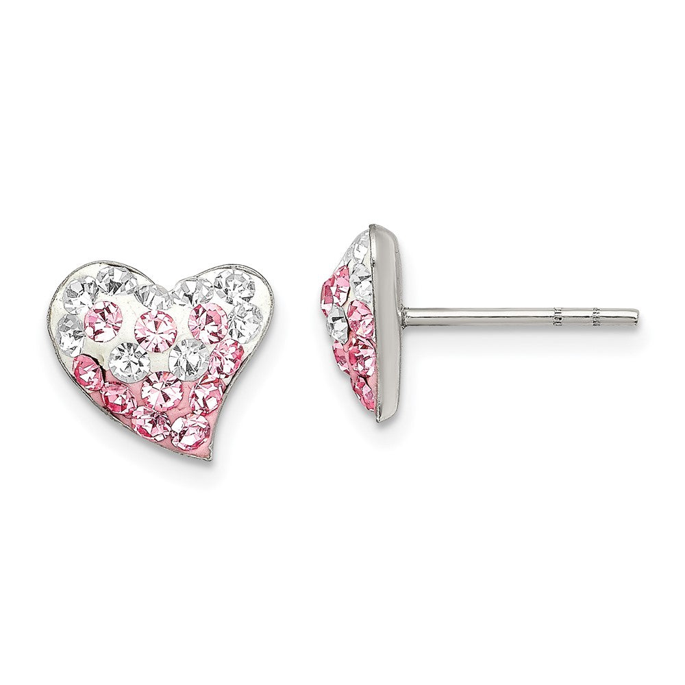 Polished;Sterling silver;Pink;White;Preciosa crystal