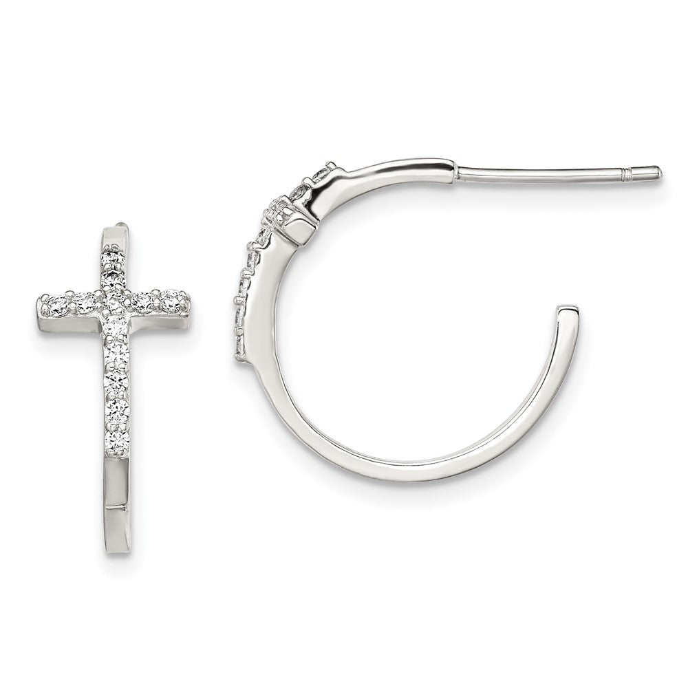 Polished;Sterling silver;CZ