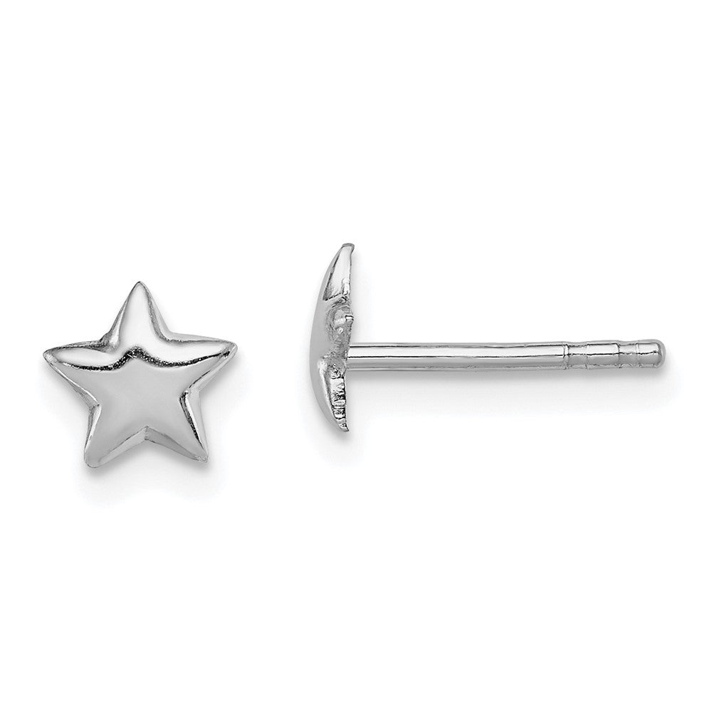 Polished;Post;Sterling silver;Rhodium-plated
