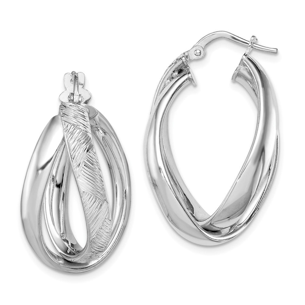 Polished;Hinged post;Sterling silver;Textured