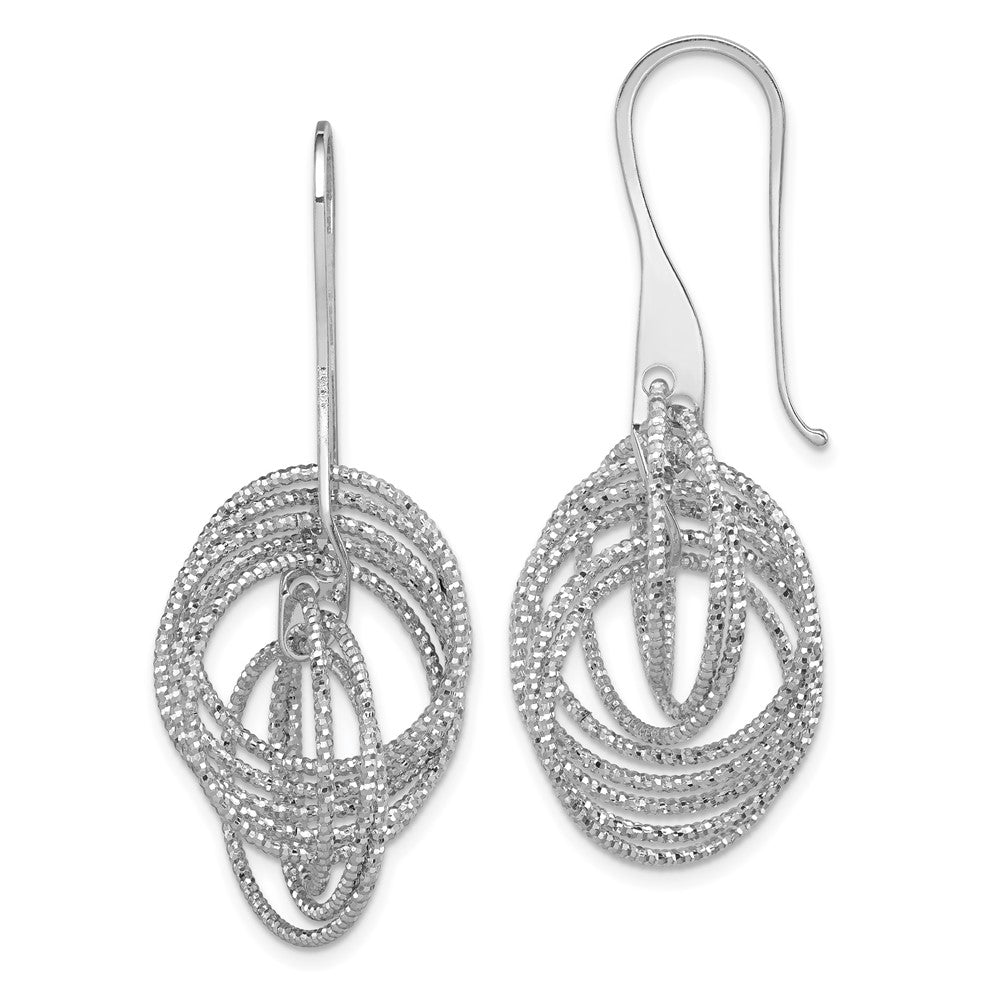 Polished;Sterling silver;Shepherd hook;Dangle;Diamond Cut