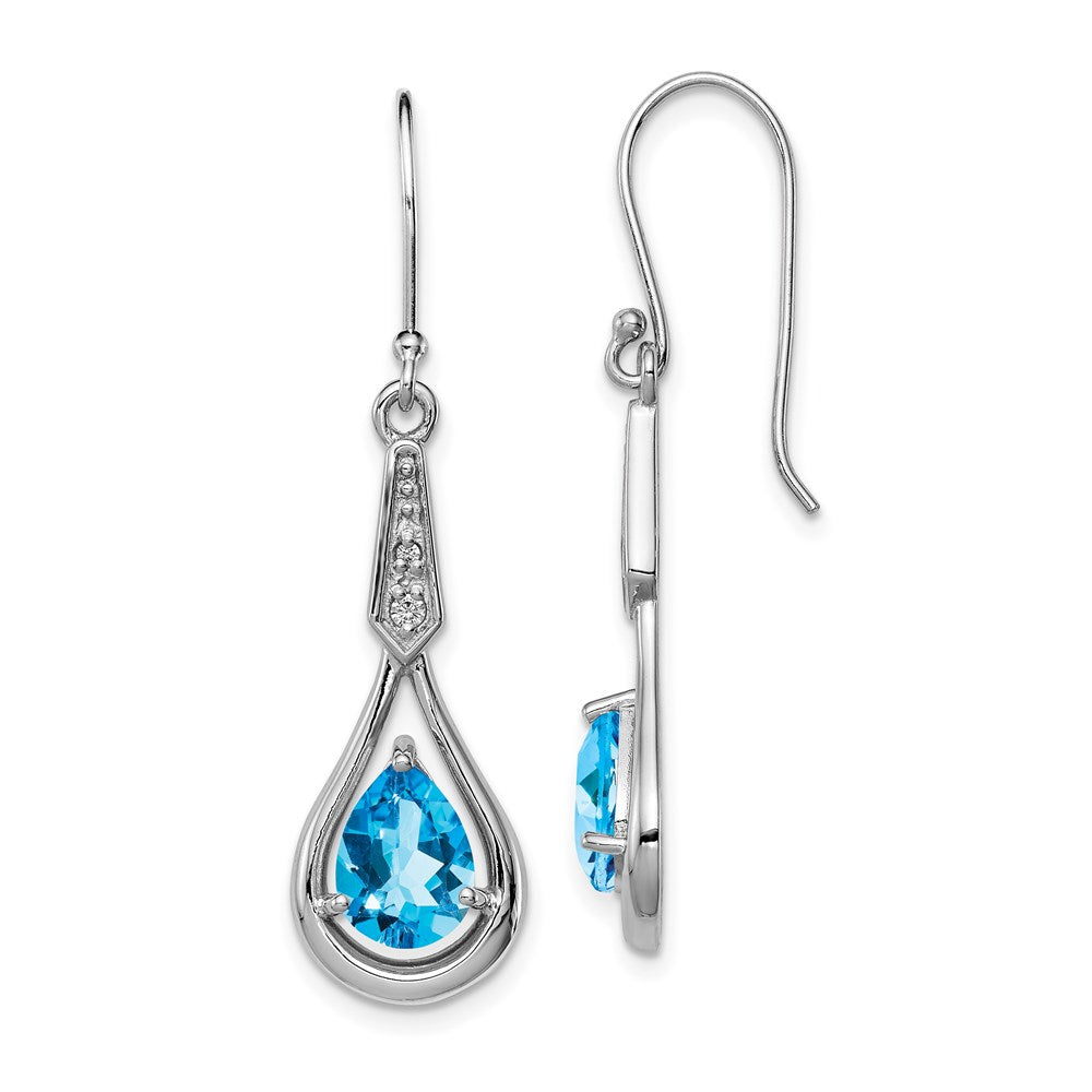 Polished;Shepherd hook;Dangle;Blue Topaz