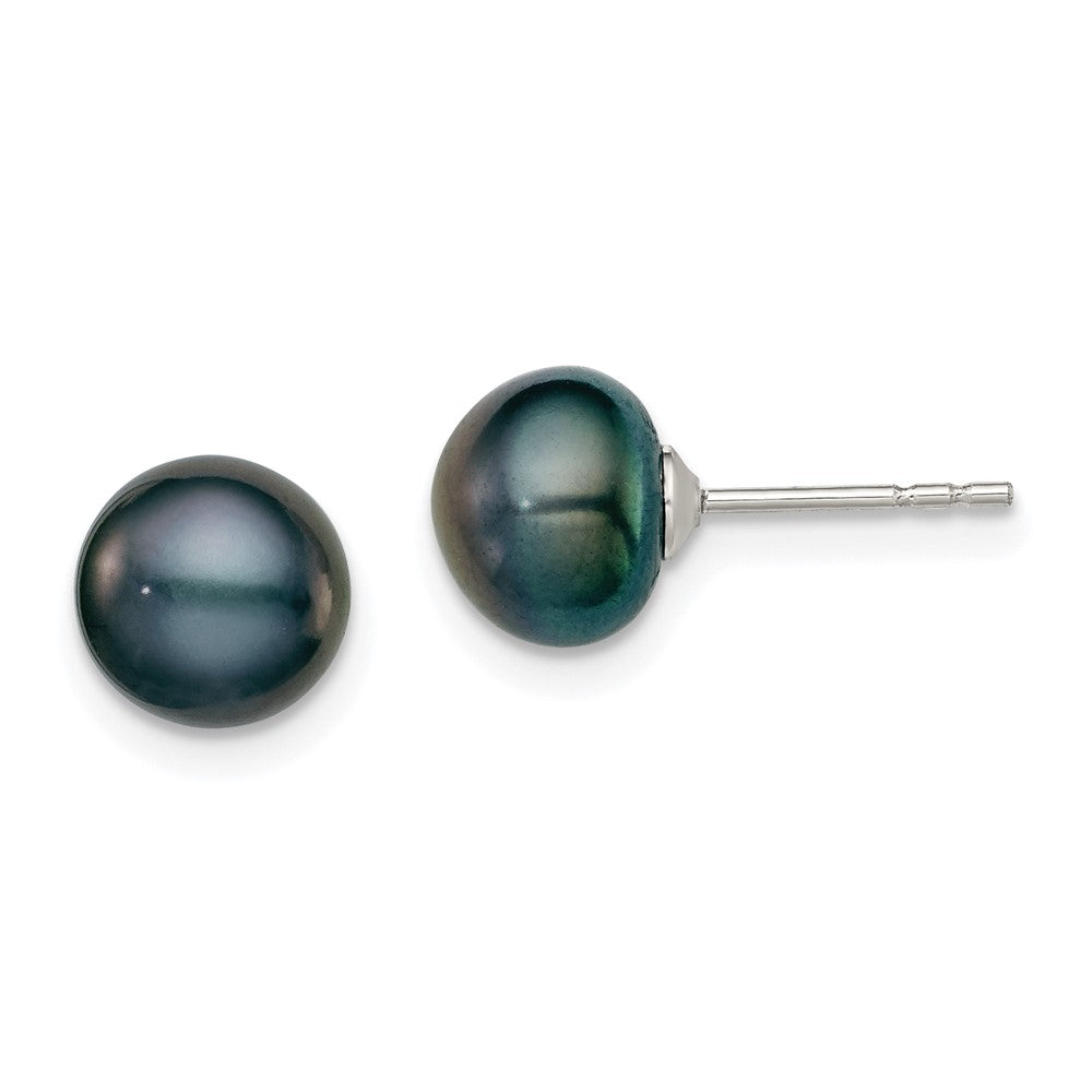Polished;Post;Sterling silver;Freshwater cultured pearl