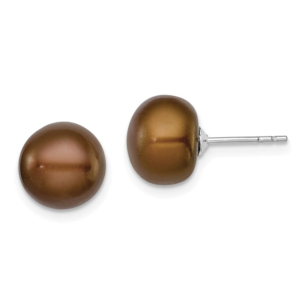 Polished;Post;Sterling silver;Freshwater cultured pearl