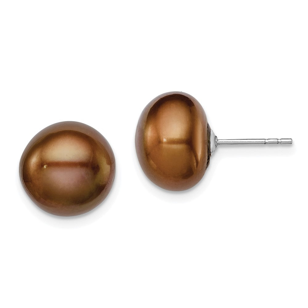 Polished;Post;Sterling silver;Freshwater cultured pearl