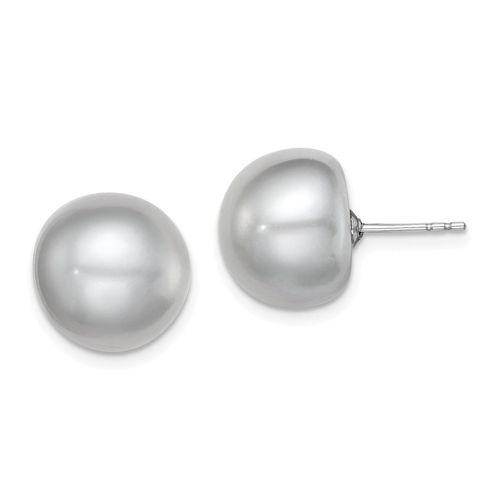 Polished;Post;Sterling silver;Freshwater cultured pearl