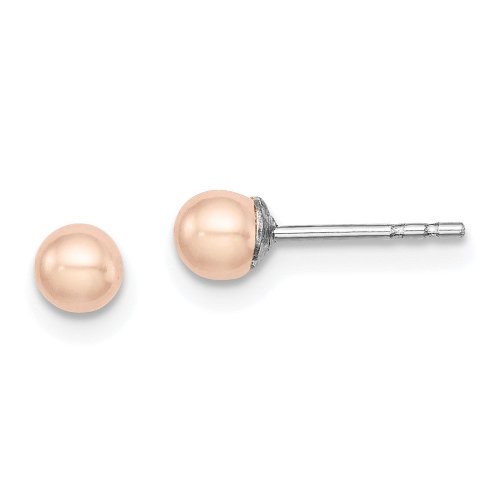 Polished;Post;Sterling silver;Freshwater cultured pearl