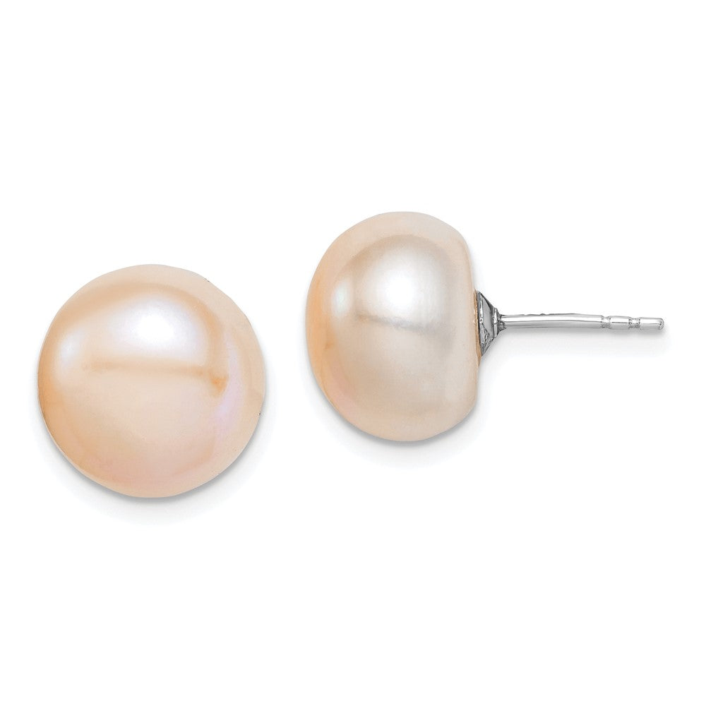 Polished;Post;Sterling silver;Freshwater cultured pearl