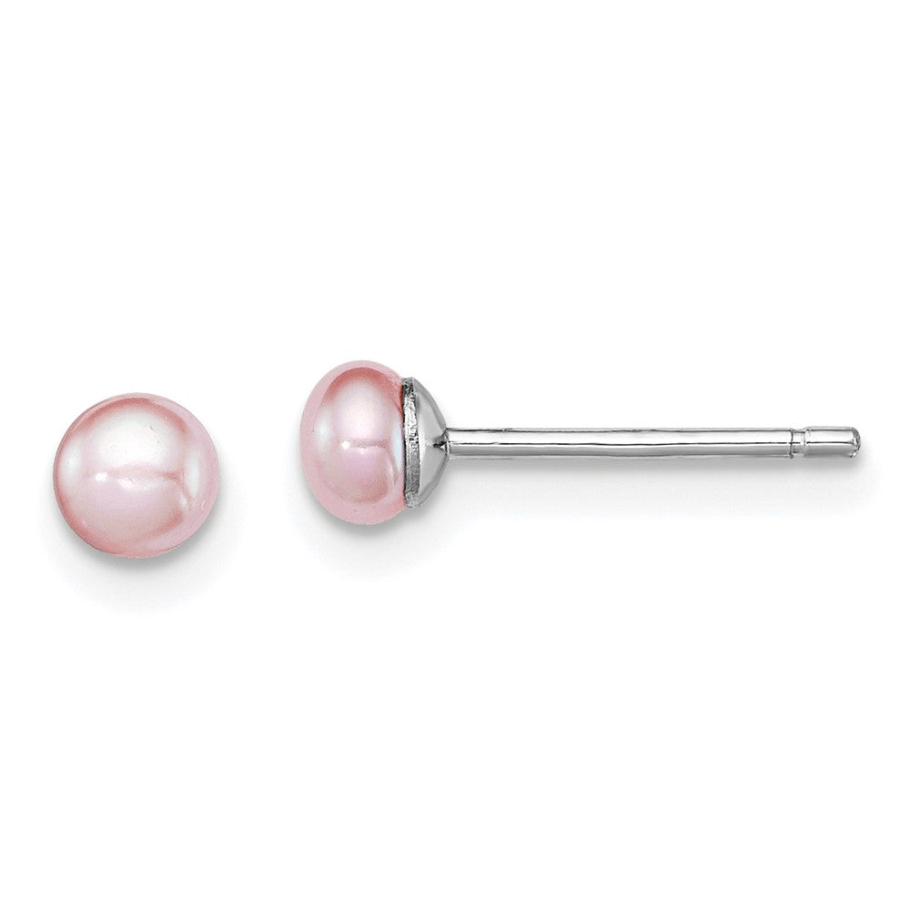 Freshwater cultured pearl;Rhodium-plated