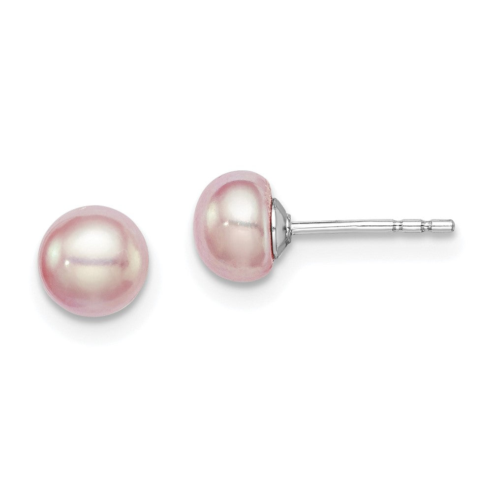 Polished;Sterling silver;Freshwater cultured pearl;Purple