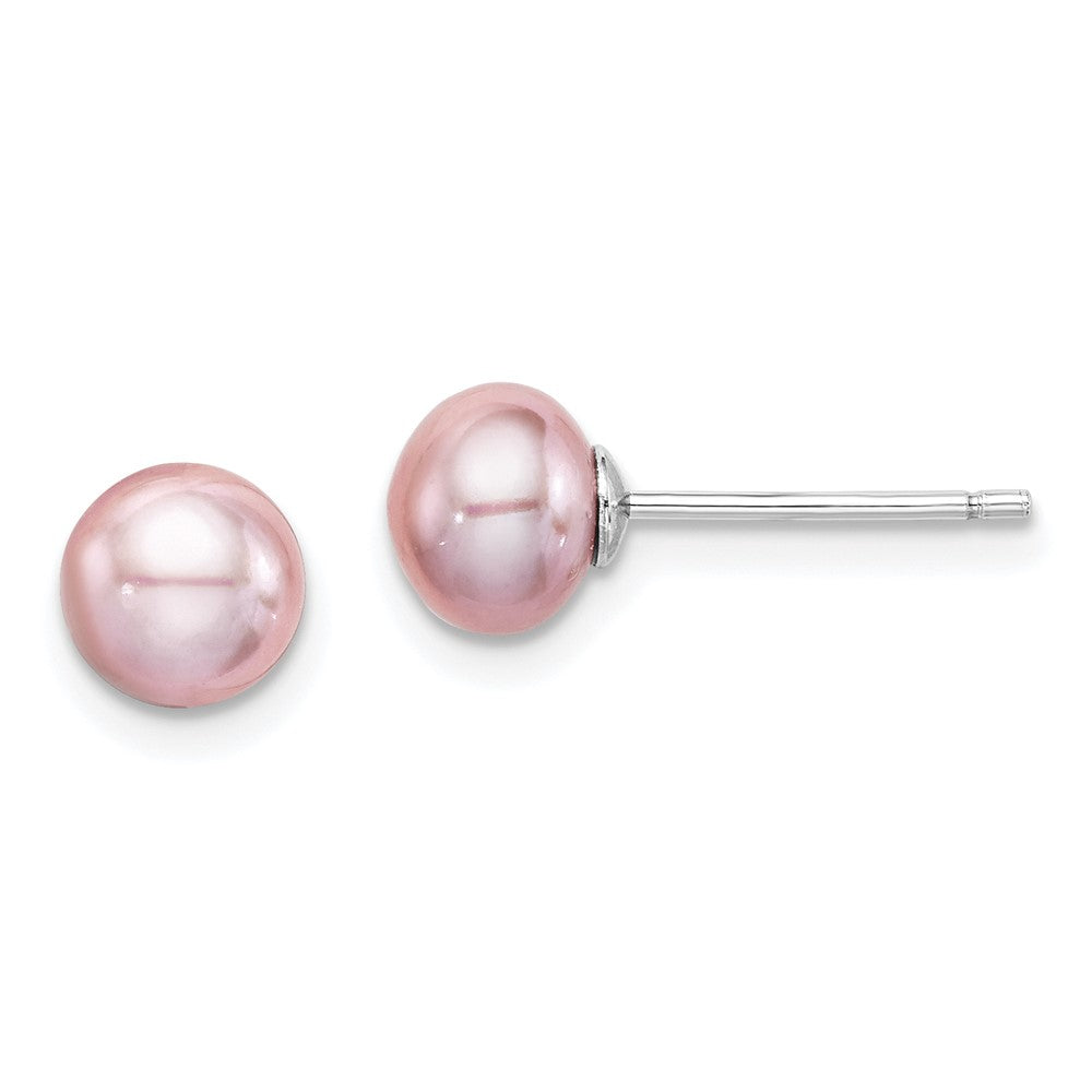 Polished;Sterling silver;Freshwater cultured pearl;Purple