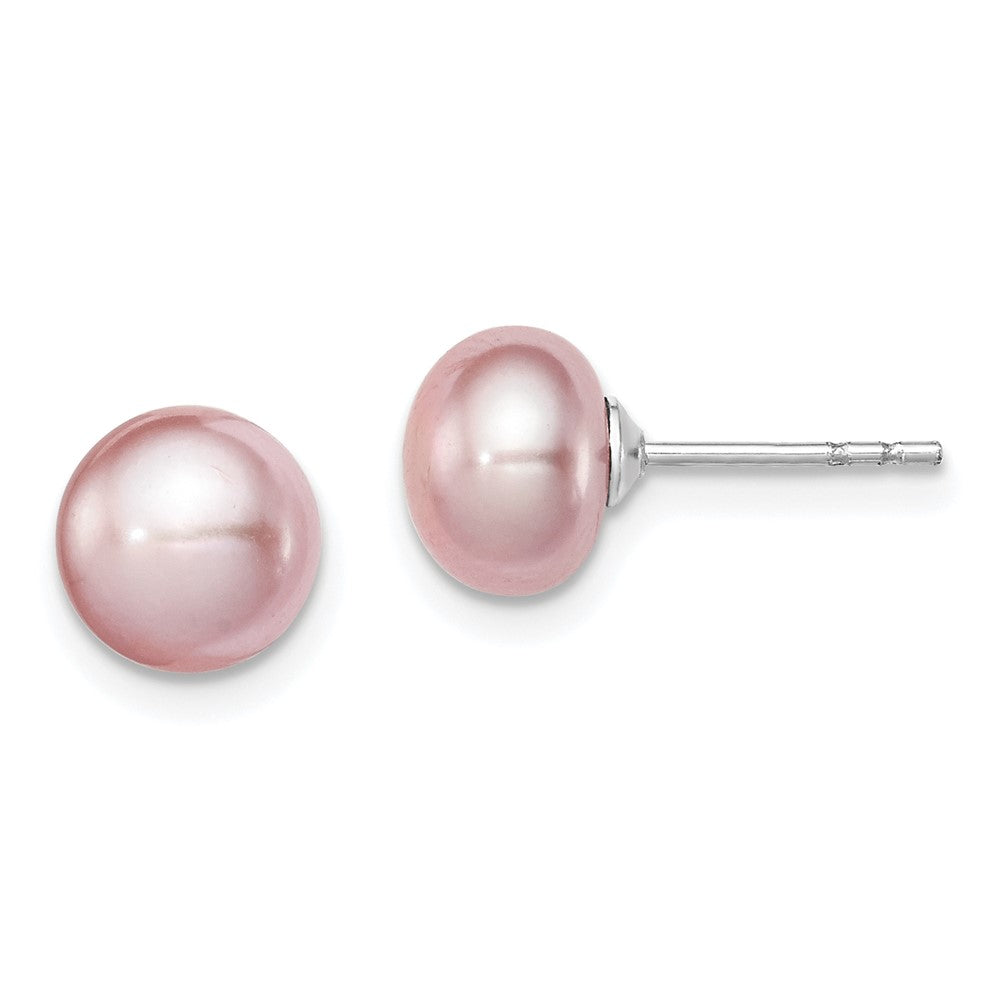 Polished;Sterling silver;Freshwater cultured pearl;Purple