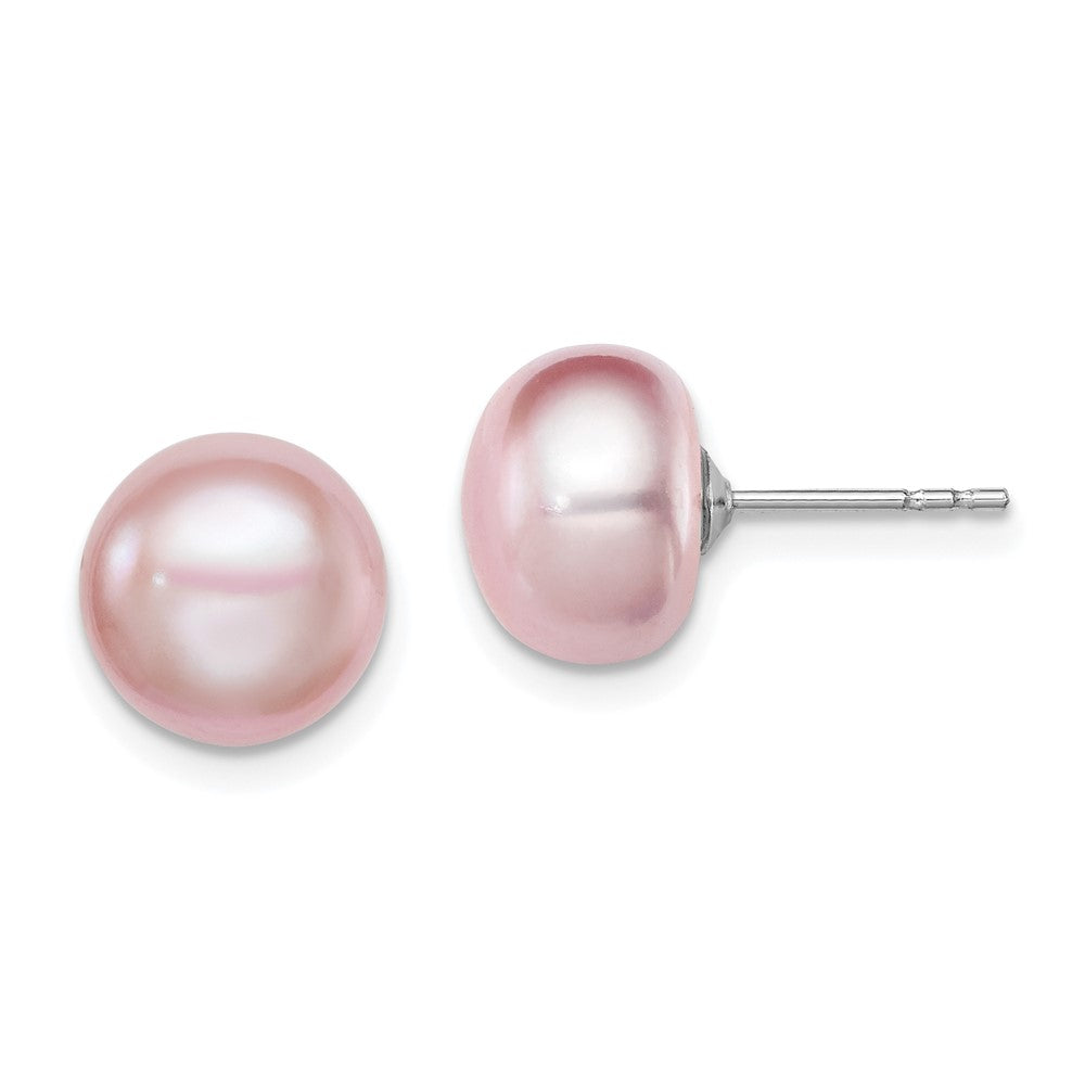 Polished;Sterling silver;Freshwater cultured pearl;Purple