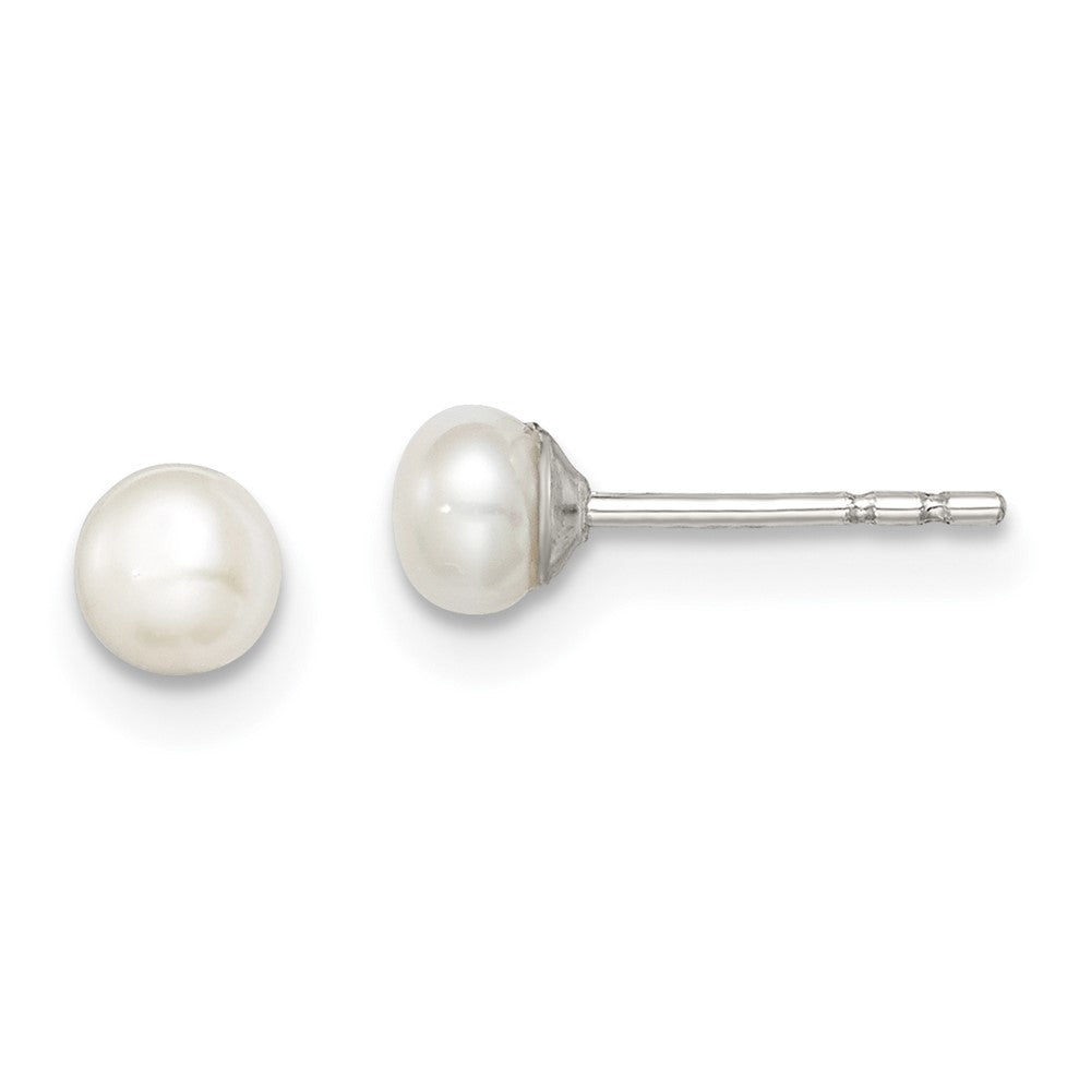 Polished;Sterling silver;Freshwater cultured pearl;White