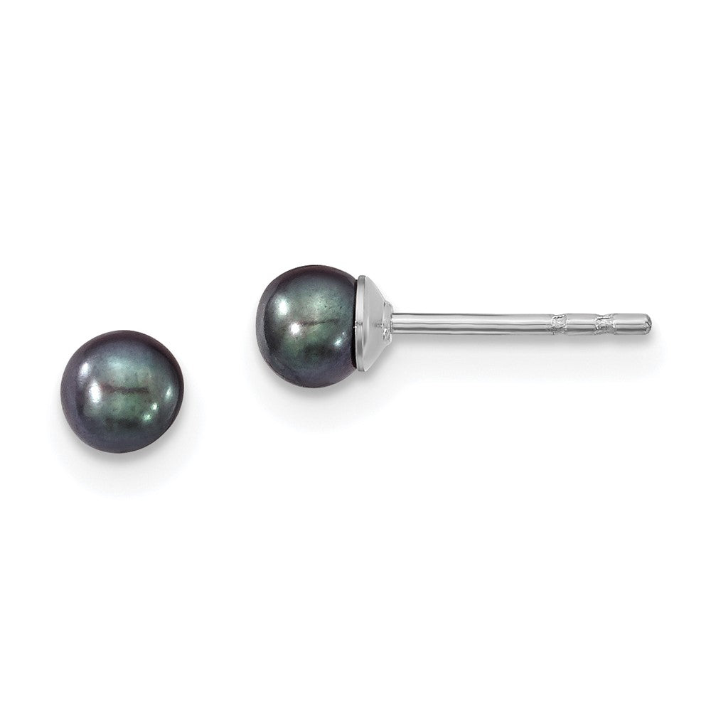 Polished;Post;Sterling silver;Freshwater cultured pearl