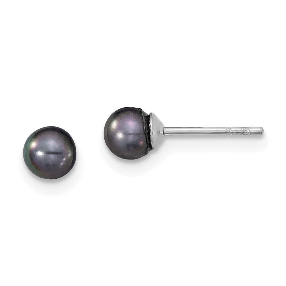 Polished;Post;Sterling silver;Freshwater cultured pearl