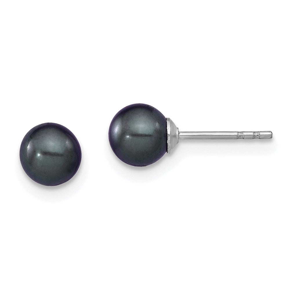 Polished;Post;Sterling silver;Freshwater cultured pearl