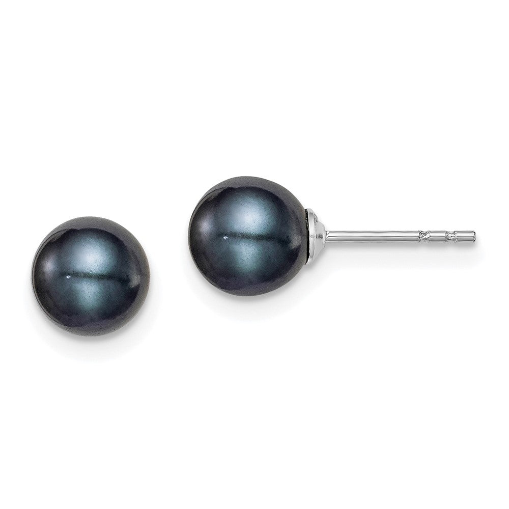Polished;Post;Sterling silver;Freshwater cultured pearl