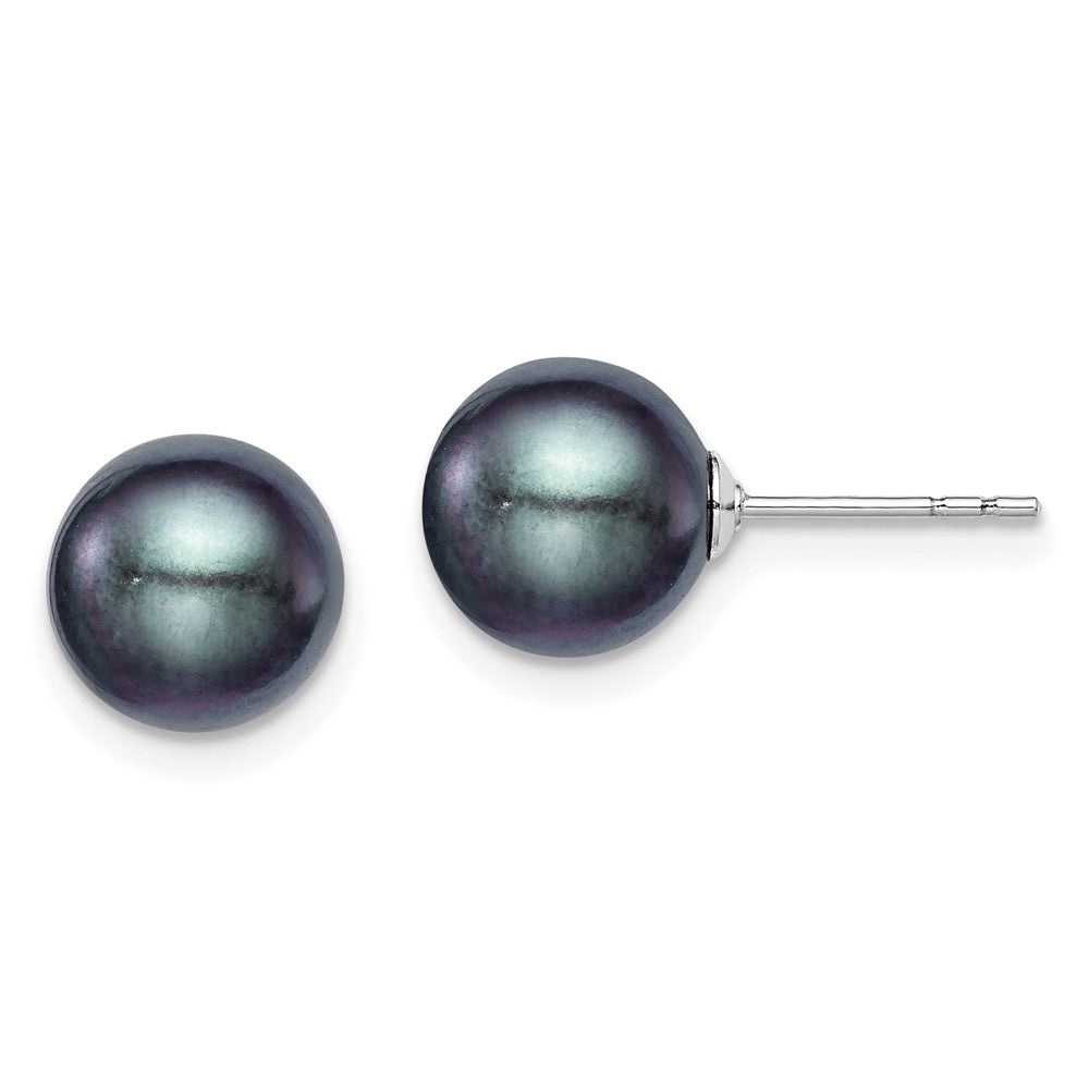 Polished;Post;Sterling silver;Freshwater cultured pearl