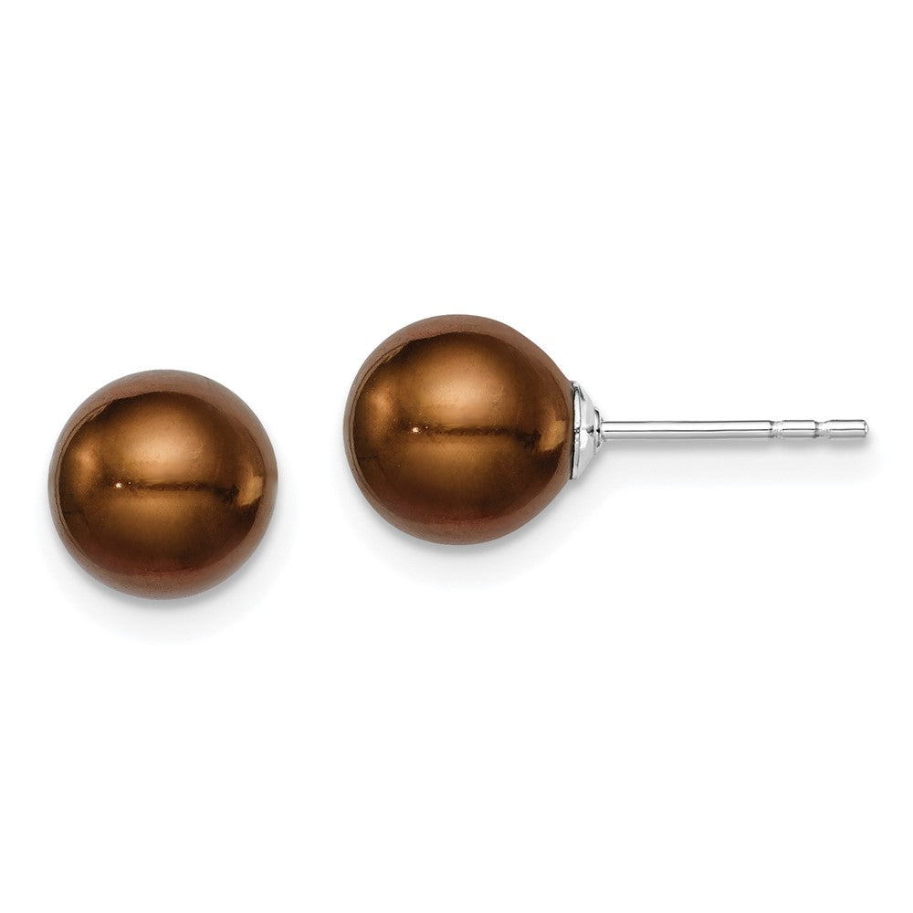 Polished;Post;Sterling silver;Freshwater cultured pearl