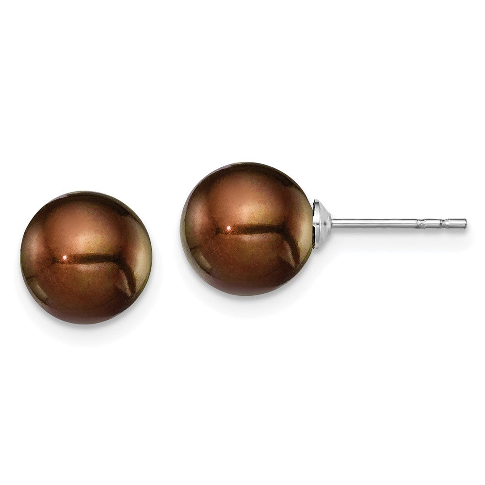 Polished;Post;Sterling silver;Freshwater cultured pearl