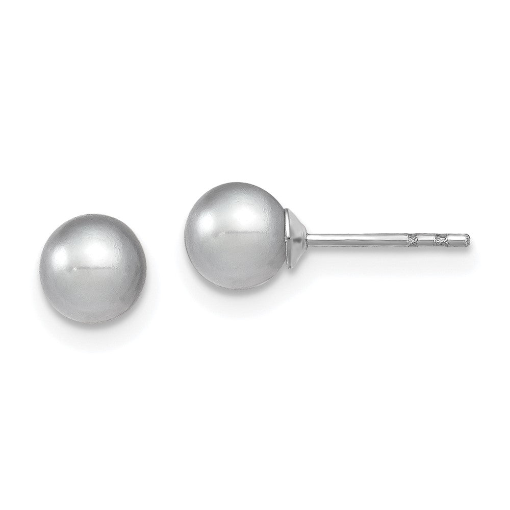Polished;Post;Sterling silver;Freshwater cultured pearl