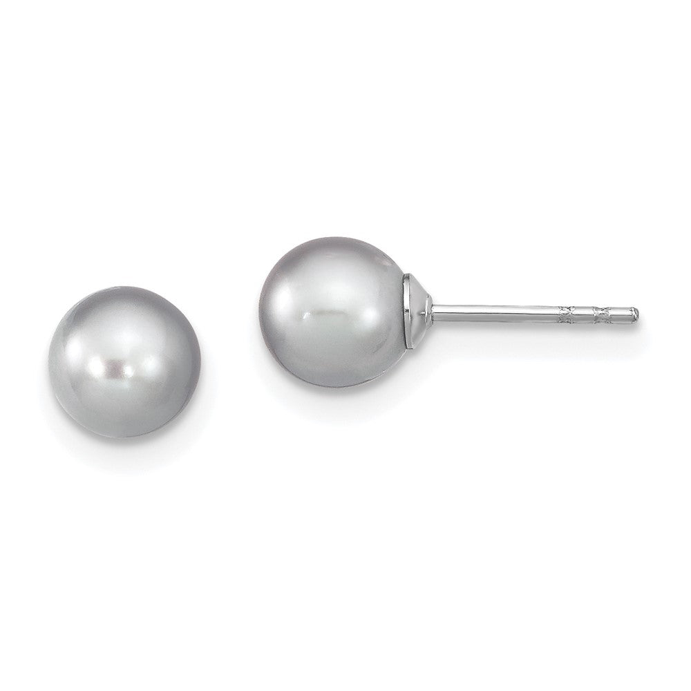 Polished;Post;Sterling silver;Freshwater cultured pearl