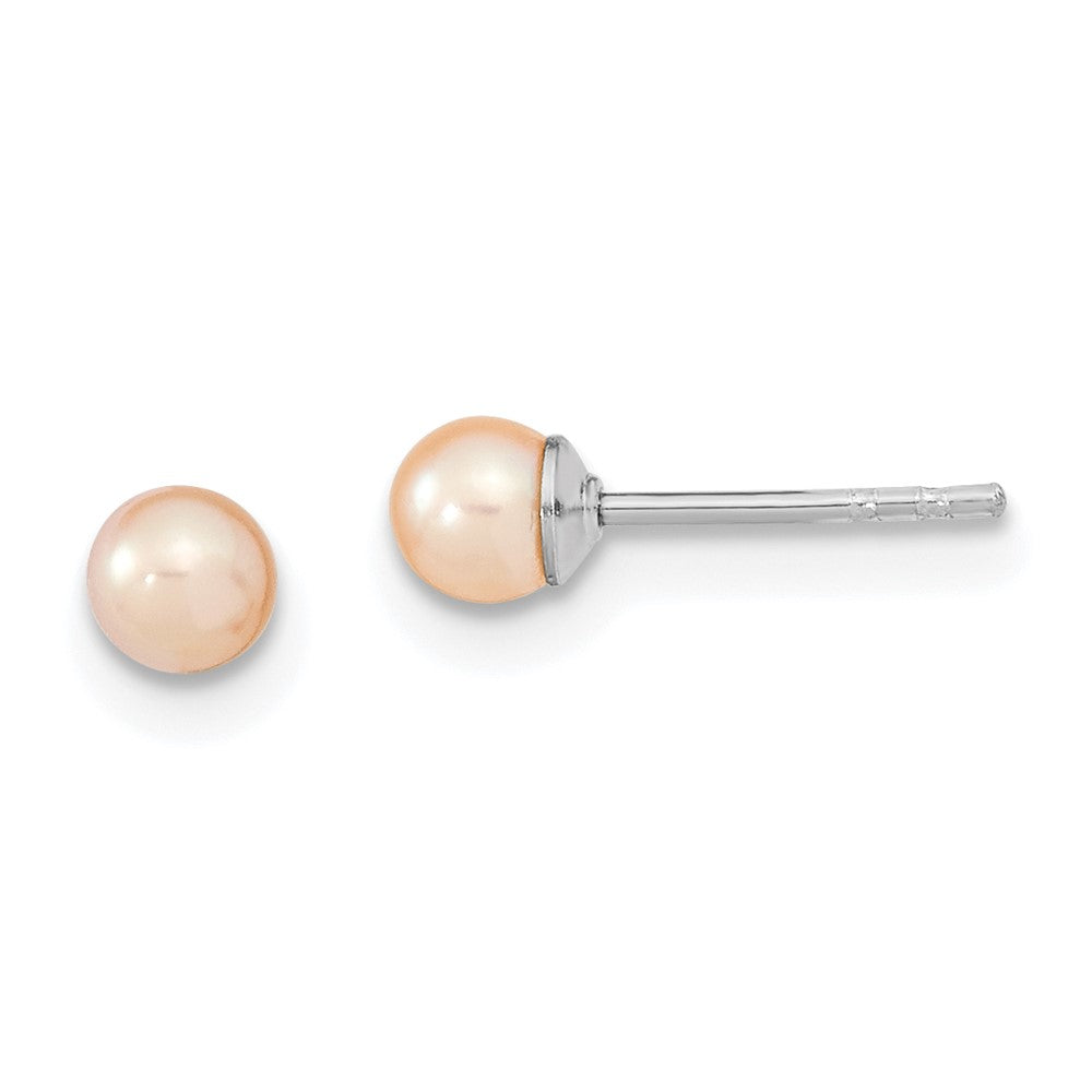 Polished;Post;Sterling silver;Freshwater cultured pearl