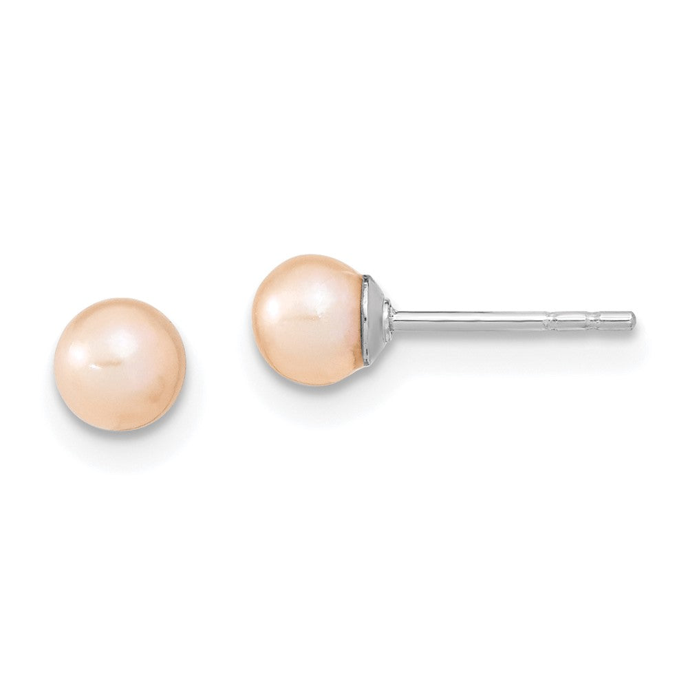 Polished;Post;Sterling silver;Freshwater cultured pearl