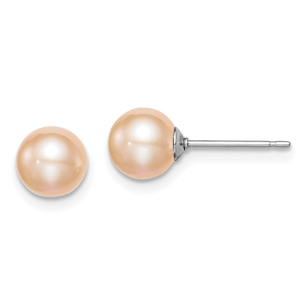 Polished;Post;Sterling silver;Freshwater cultured pearl