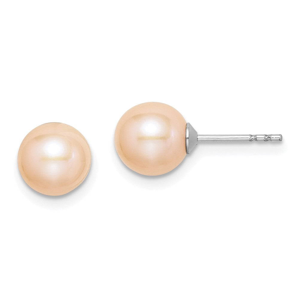 Polished;Post;Sterling silver;Freshwater cultured pearl