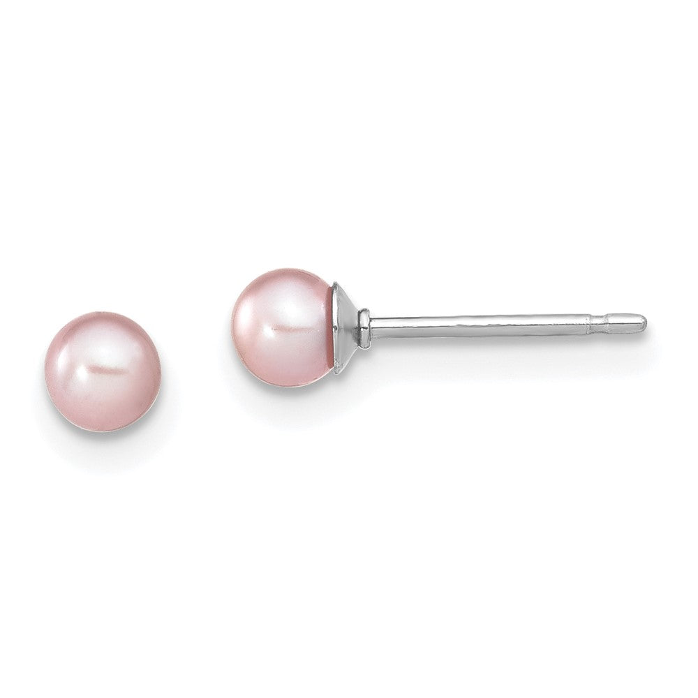 Polished;Post;Sterling silver;Freshwater cultured pearl