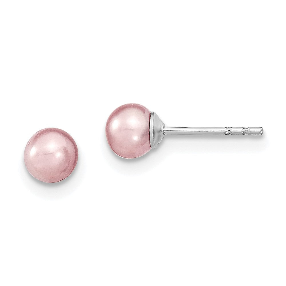 Polished;Post;Sterling silver;Freshwater cultured pearl