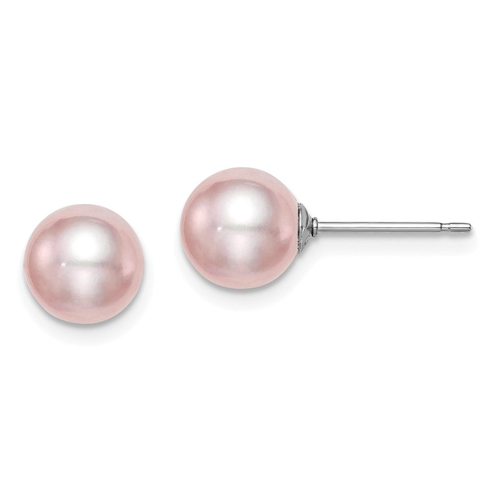 Polished;Post;Sterling silver;Freshwater cultured pearl