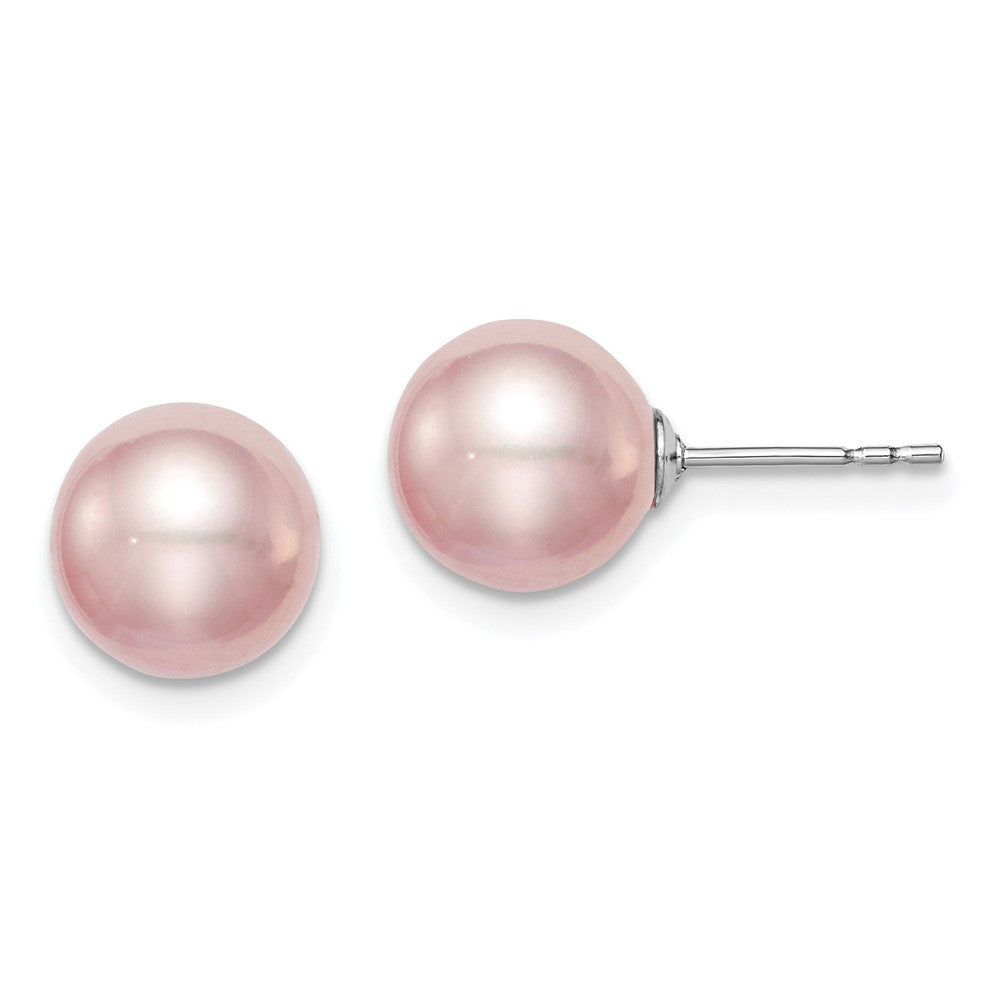 Polished;Post;Sterling silver;Freshwater cultured pearl