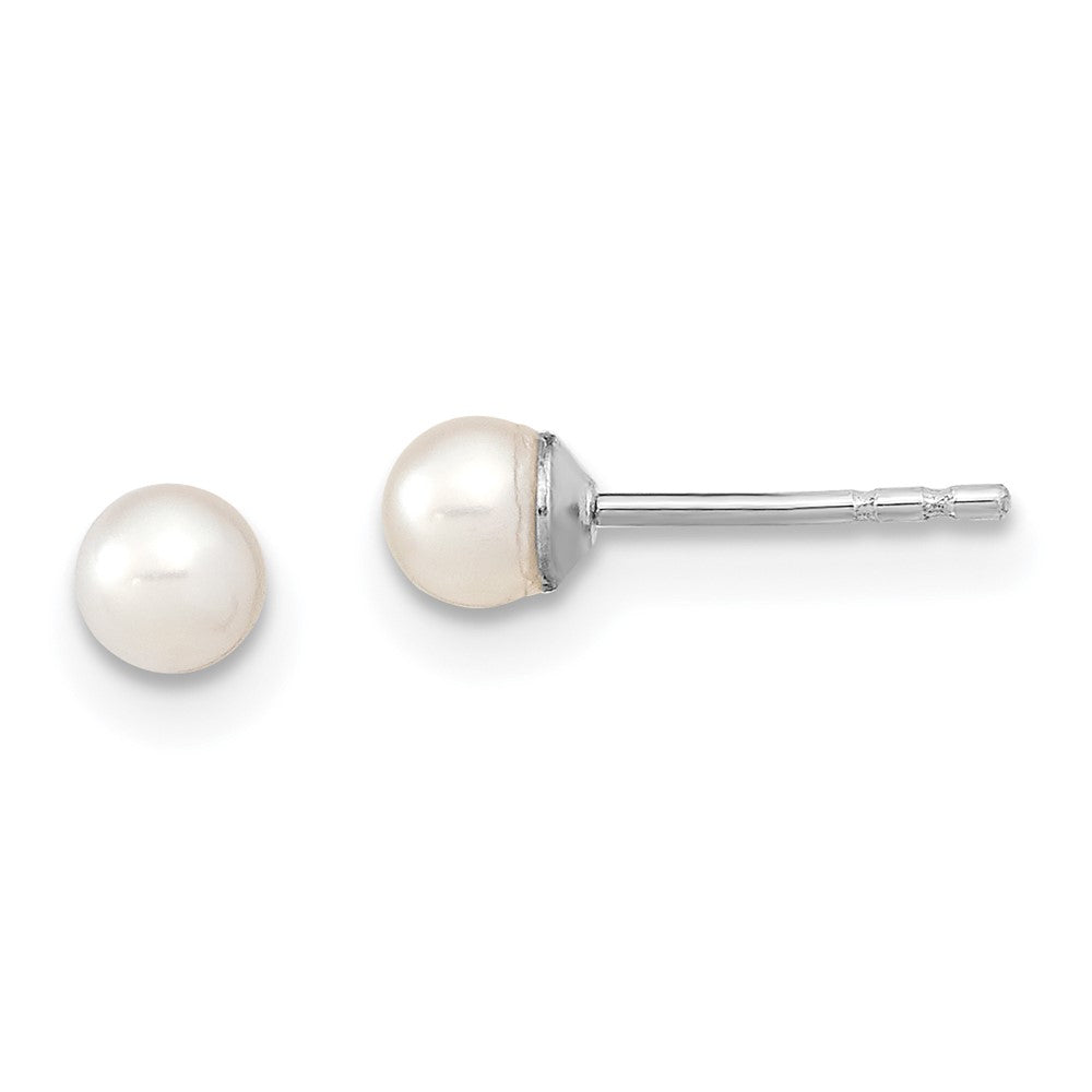 Polished;Post;Sterling silver;Freshwater cultured pearl