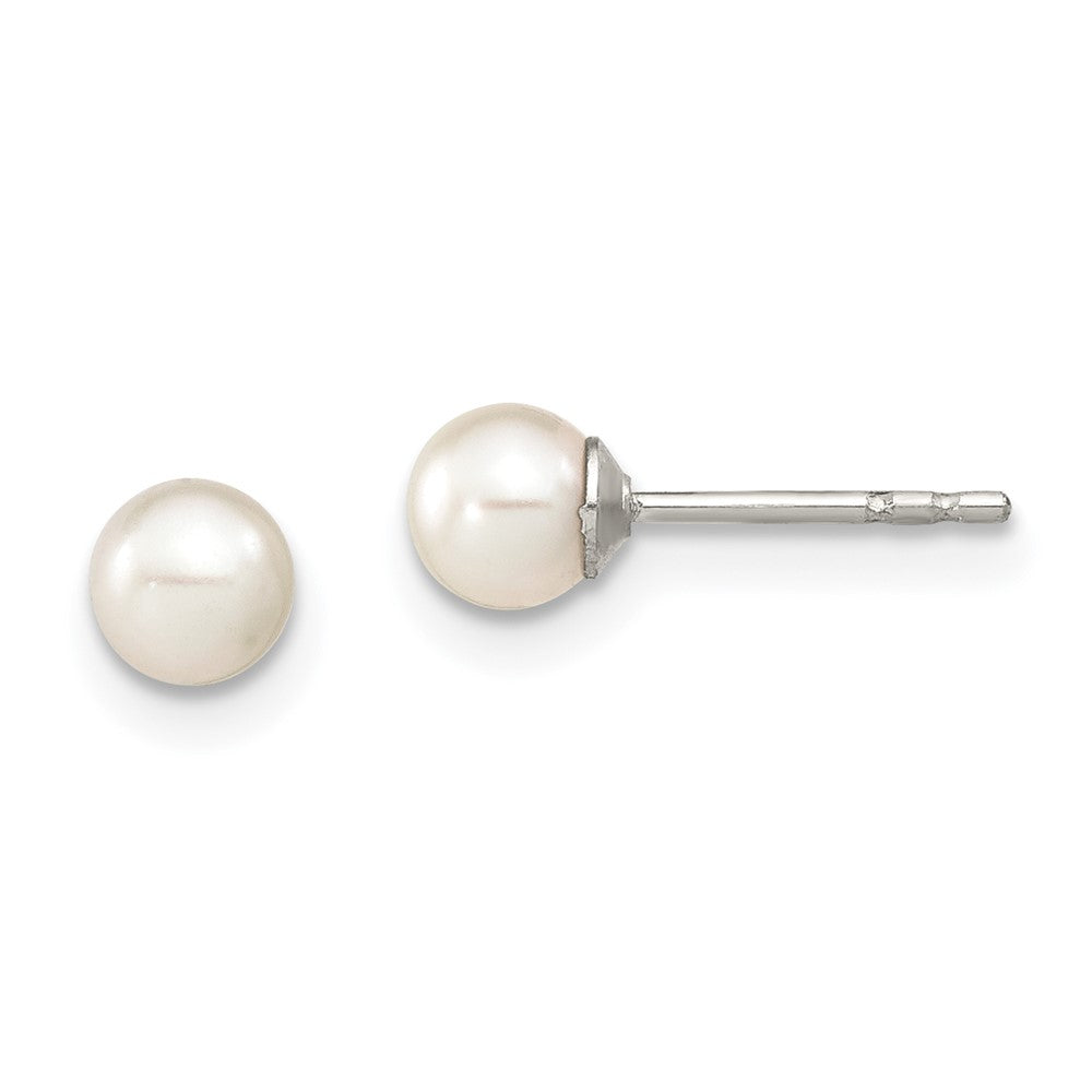 Polished;Post;Sterling silver;Freshwater cultured pearl